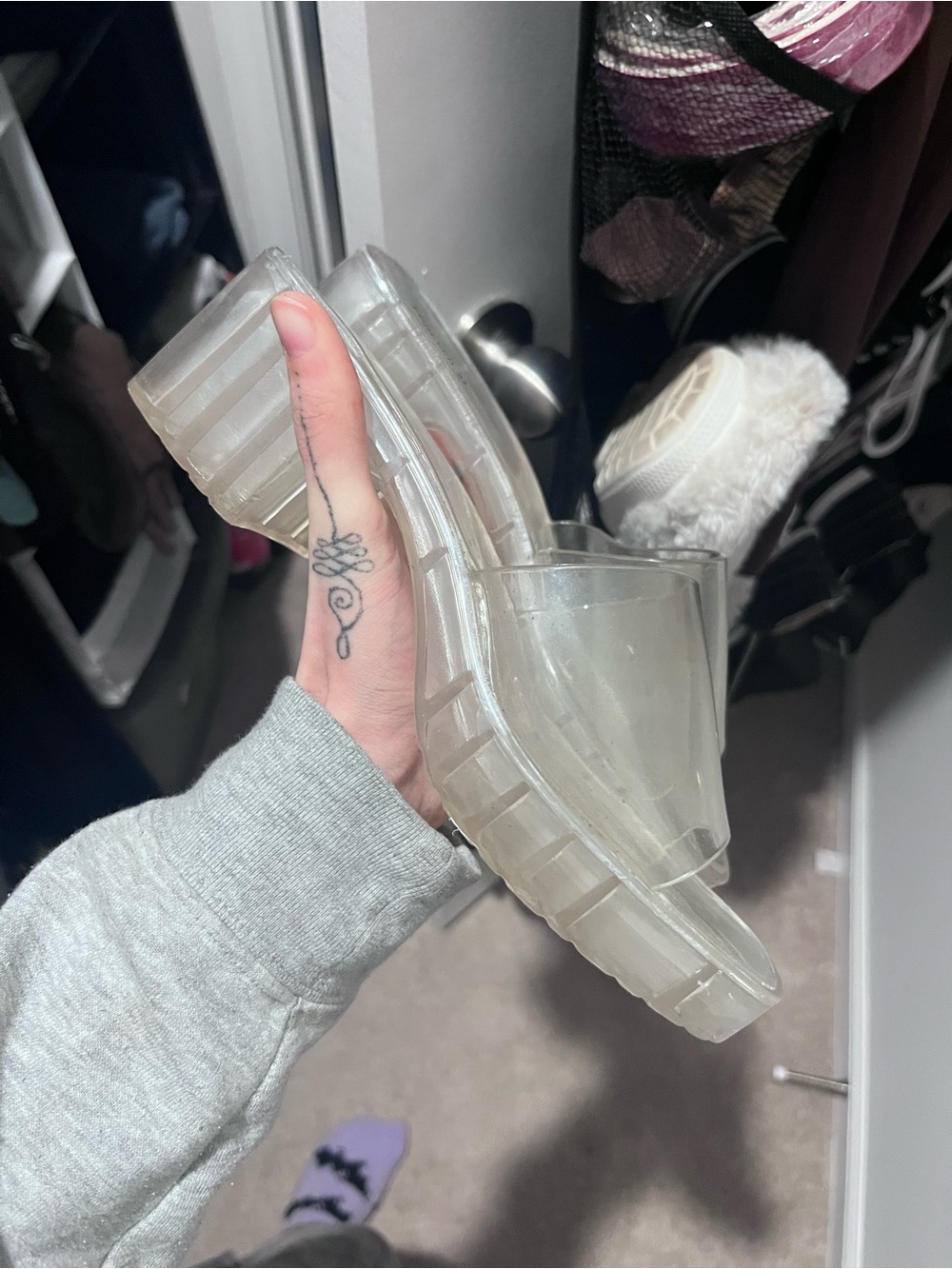 Forever 21 Clear Platform Slide Sandals